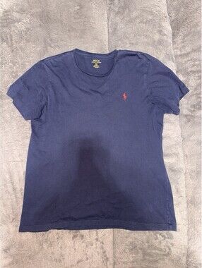 Polo Ralph Lauren T-Shirt Mens Large Navy Crew Neck EUC